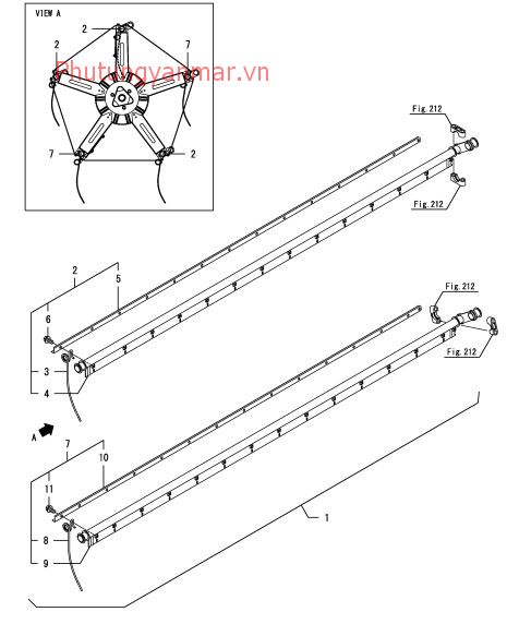 Thanh cào - cách đầu 2.3m